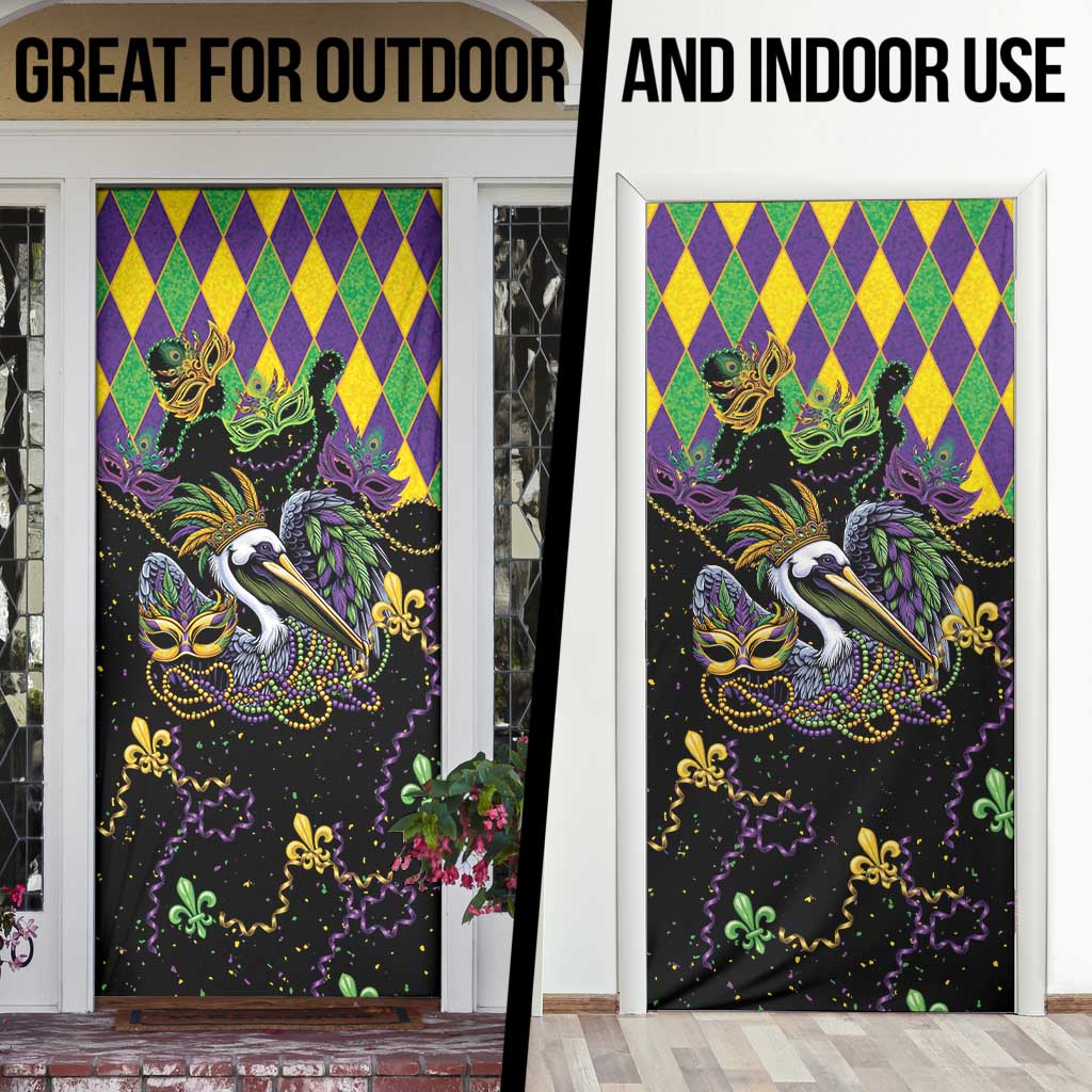 Mardi Gras Pelican Door Cover On Tuesdays We Wear Beads - Wonder Print Shop