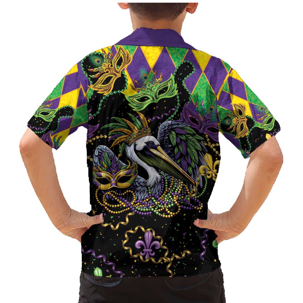 Mardi Gras Pelican Family Matching Mermaid Dress and Hawaiian Shirt On Tuesdays We Wear Beads - Wonder Print Shop