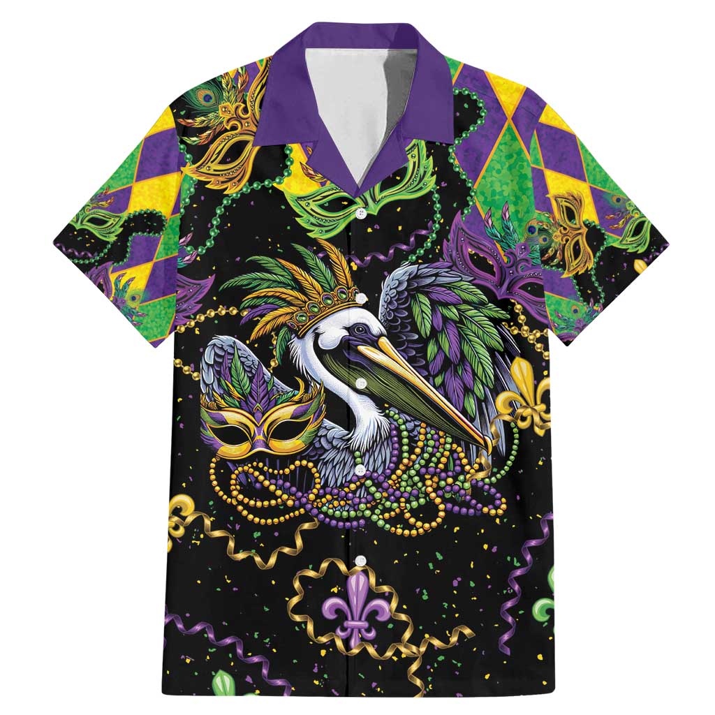 Mardi Gras Pelican Family Matching Mermaid Dress and Hawaiian Shirt On Tuesdays We Wear Beads - Wonder Print Shop