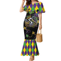 Mardi Gras Pelican Family Matching Mermaid Dress and Hawaiian Shirt On Tuesdays We Wear Beads - Wonder Print Shop