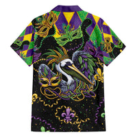Mardi Gras Pelican Family Matching Off The Shoulder Long Sleeve Dress and Hawaiian Shirt On Tuesdays We Wear Beads - Wonder Print Shop