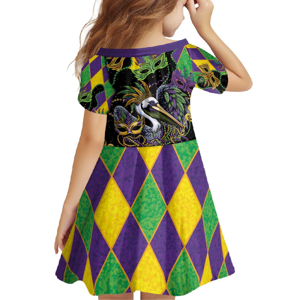Mardi Gras Pelican Family Matching Summer Maxi Dress and Hawaiian Shirt On Tuesdays We Wear Beads - Wonder Print Shop