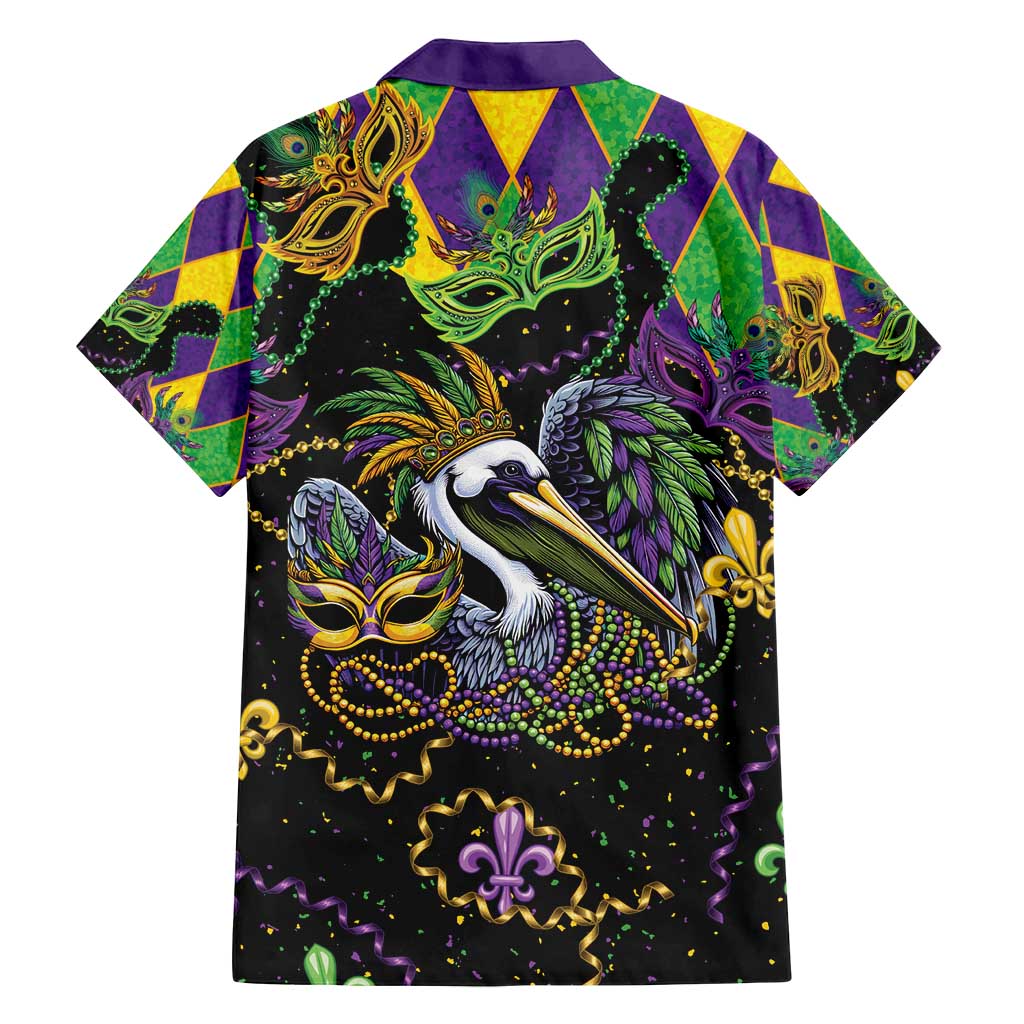 Mardi Gras Pelican Family Matching Summer Maxi Dress and Hawaiian Shirt On Tuesdays We Wear Beads - Wonder Print Shop