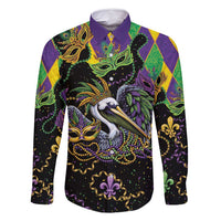 Mardi Gras Pelican Family Matching Summer Maxi Dress and Hawaiian Shirt On Tuesdays We Wear Beads - Wonder Print Shop