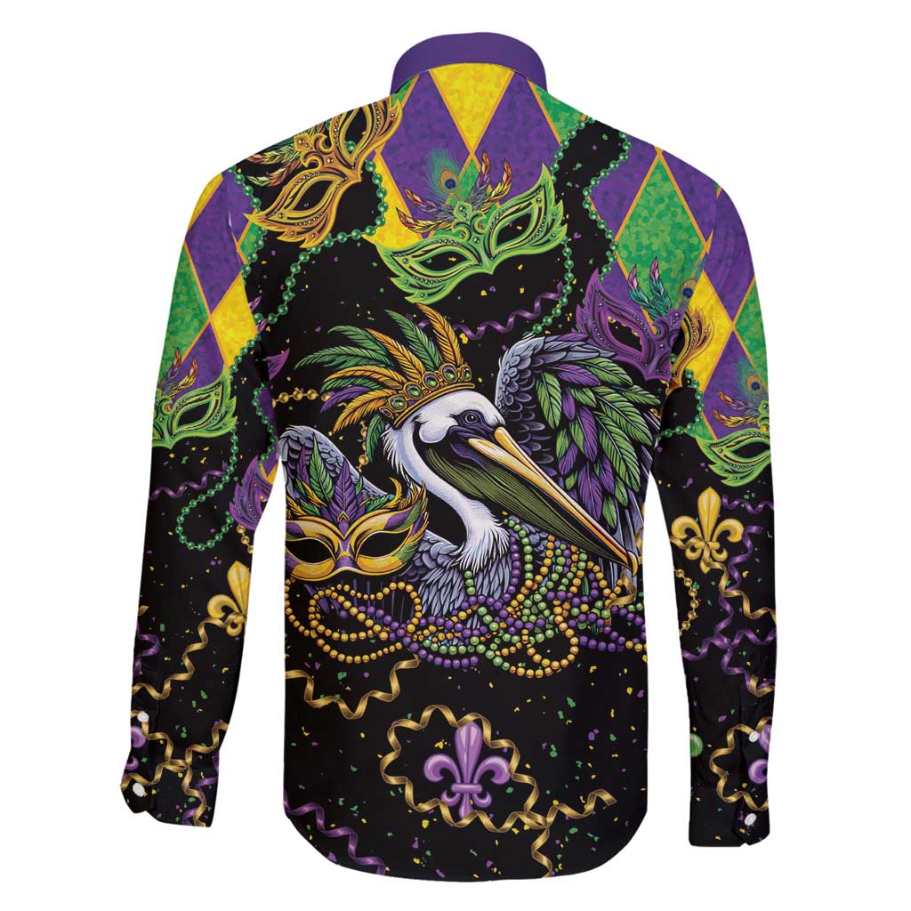 Mardi Gras Pelican Family Matching Summer Maxi Dress and Hawaiian Shirt On Tuesdays We Wear Beads - Wonder Print Shop