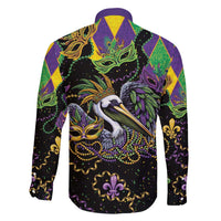 Mardi Gras Pelican Family Matching Summer Maxi Dress and Hawaiian Shirt On Tuesdays We Wear Beads - Wonder Print Shop
