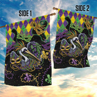 Mardi Gras Pelican Garden Flag On Tuesdays We Wear Beads - Wonder Print Shop