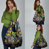 Mardi Gras Pelican Grocery Bag On Tuesdays We Wear Beads - Wonder Print Shop