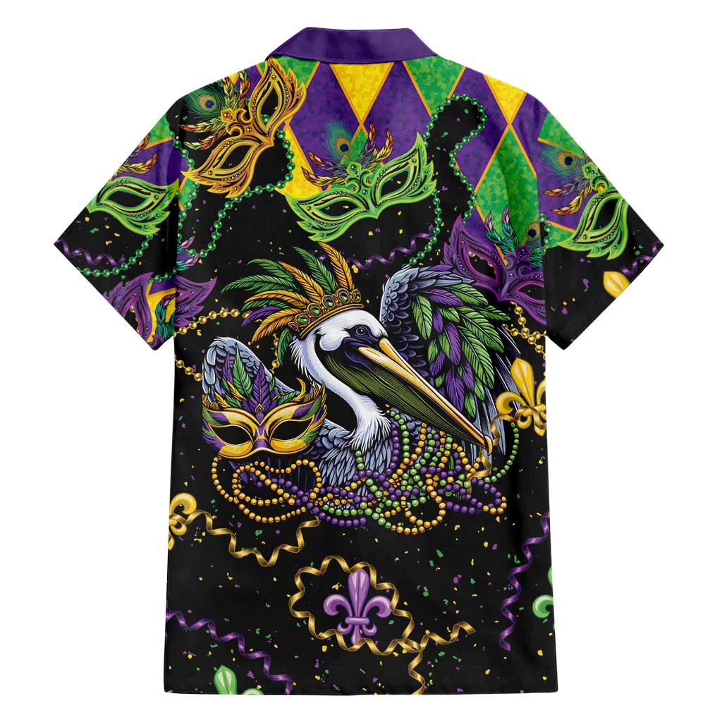 Mardi Gras Pelican Hawaiian Shirt On Tuesdays We Wear Beads - Wonder Print Shop
