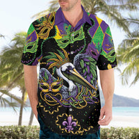 Mardi Gras Pelican Hawaiian Shirt On Tuesdays We Wear Beads - Wonder Print Shop