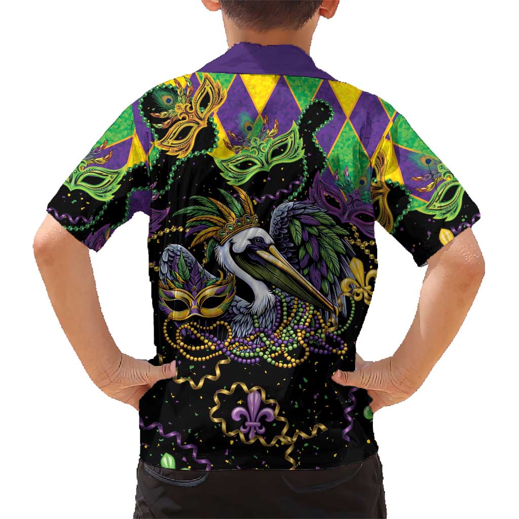 Mardi Gras Pelican Hawaiian Shirt On Tuesdays We Wear Beads - Wonder Print Shop