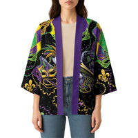 Mardi Gras Pelican Kimono On Tuesdays We Wear Beads - Wonder Print Shop
