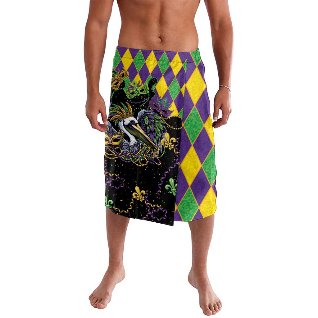 Mardi Gras Pelican Lavalava On Tuesdays We Wear Beads - Wonder Print Shop