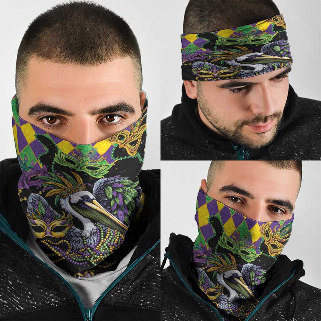 Mardi Gras Pelican Neck Gaiter On Tuesdays We Wear Beads - Wonder Print Shop