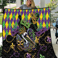 Mardi Gras Pelican Quilt On Tuesdays We Wear Beads - Wonder Print Shop