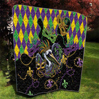 Mardi Gras Pelican Quilt On Tuesdays We Wear Beads - Wonder Print Shop