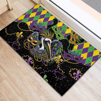 Mardi Gras Pelican Rubber Doormat On Tuesdays We Wear Beads - Wonder Print Shop
