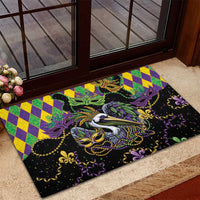 Mardi Gras Pelican Rubber Doormat On Tuesdays We Wear Beads - Wonder Print Shop