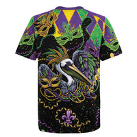Mardi Gras Pelican Rugby Jersey On Tuesdays We Wear Beads - Wonder Print Shop