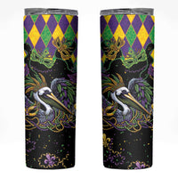 Mardi Gras Pelican Skinny Tumbler On Tuesdays We Wear Beads - Wonder Print Shop