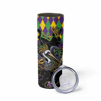 Mardi Gras Pelican Skinny Tumbler On Tuesdays We Wear Beads - Wonder Print Shop