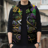 Mardi Gras Pelican Sleeveless Puffer Jacket On Tuesdays We Wear Beads - Wonder Print Shop