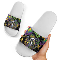 Mardi Gras Pelican Slide Sandals On Tuesdays We Wear Beads - Wonder Print Shop