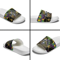 Mardi Gras Pelican Slide Sandals On Tuesdays We Wear Beads - Wonder Print Shop