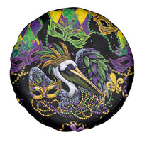 Mardi Gras Pelican Spare Tire Cover On Tuesdays We Wear Beads - Wonder Print Shop