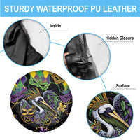 Mardi Gras Pelican Spare Tire Cover On Tuesdays We Wear Beads - Wonder Print Shop