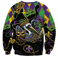Mardi Gras Pelican Sweatshirt On Tuesdays We Wear Beads - Wonder Print Shop