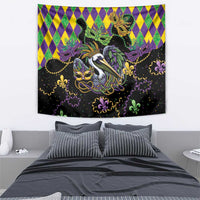 Mardi Gras Pelican Tapestry On Tuesdays We Wear Beads - Wonder Print Shop