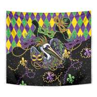 Mardi Gras Pelican Tapestry On Tuesdays We Wear Beads - Wonder Print Shop