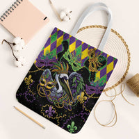 Mardi Gras Pelican Tote Bag On Tuesdays We Wear Beads - Wonder Print Shop
