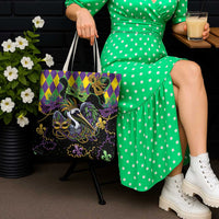 Mardi Gras Pelican Tote Bag On Tuesdays We Wear Beads - Wonder Print Shop