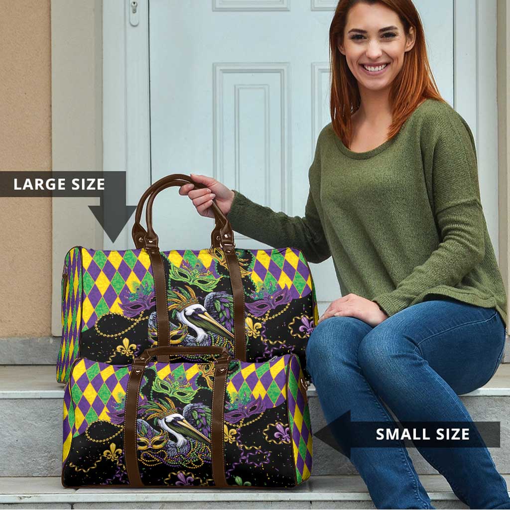Mardi Gras Pelican Travel Bag On Tuesdays We Wear Beads - Wonder Print Shop