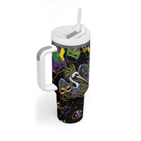 Mardi Gras Pelican Tumbler With Handle On Tuesdays We Wear Beads - Wonder Print Shop