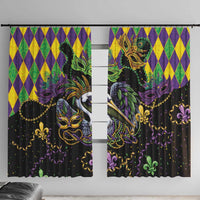 Mardi Gras Pelican Window Curtain On Tuesdays We Wear Beads - Wonder Print Shop