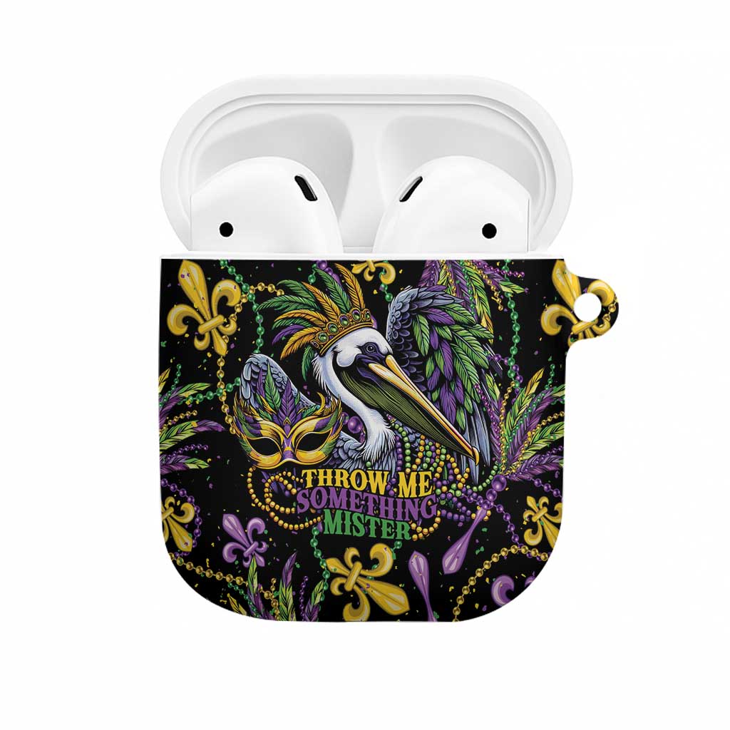 Mardi Gras Pelican AirPods Case Throw me Something Mister! - Wonder Print Shop