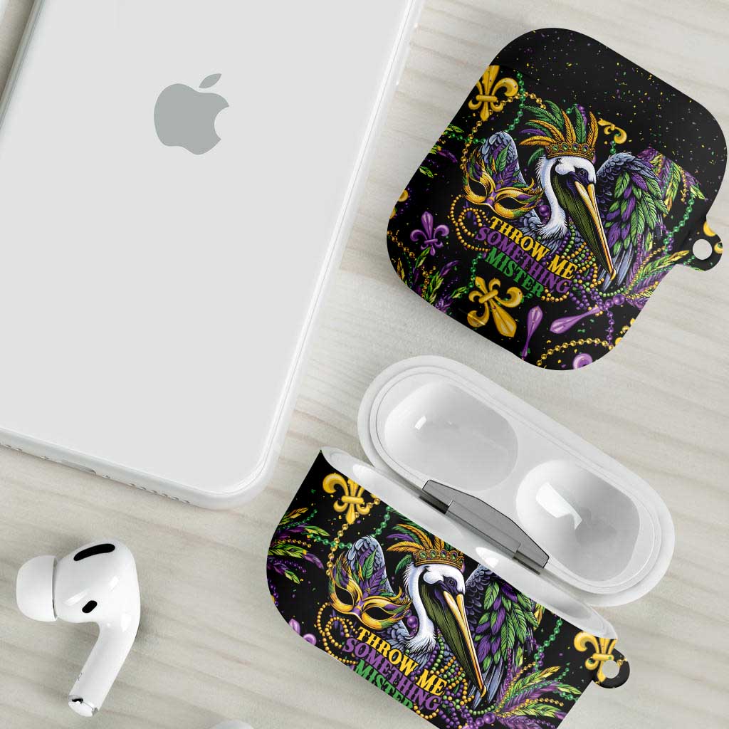 Mardi Gras Pelican AirPods Case Throw me Something Mister! - Wonder Print Shop