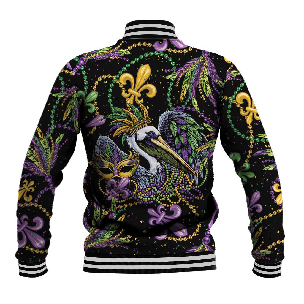 Mardi Gras Pelican Baseball Jacket Throw me Something Mister! - Wonder Print Shop
