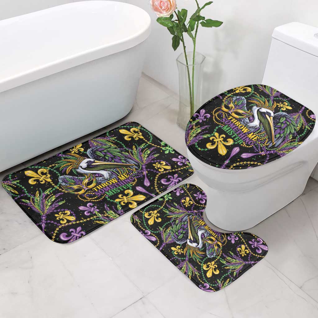 Mardi Gras Pelican Bathroom Set Throw me Something Mister! - Wonder Print Shop