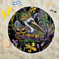 Mardi Gras Pelican Beach Blanket Throw me Something Mister! - Wonder Print Shop
