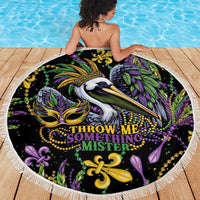 Mardi Gras Pelican Beach Blanket Throw me Something Mister! - Wonder Print Shop