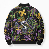 Mardi Gras Pelican Bomber Puffer Jacket Throw me Something Mister! - Wonder Print Shop