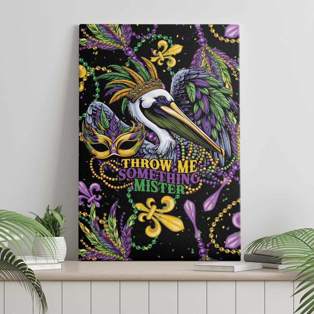 Mardi Gras Pelican Canvas Wall Art Throw me Something Mister! - Wonder Print Shop