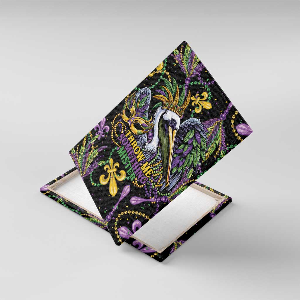 Mardi Gras Pelican Canvas Wall Art Throw me Something Mister! - Wonder Print Shop