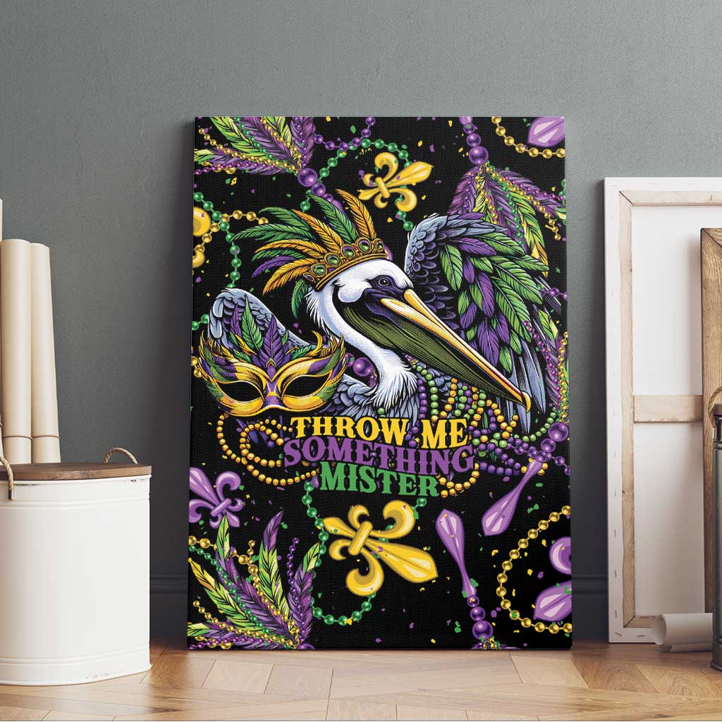 Mardi Gras Pelican Canvas Wall Art Throw me Something Mister! - Wonder Print Shop
