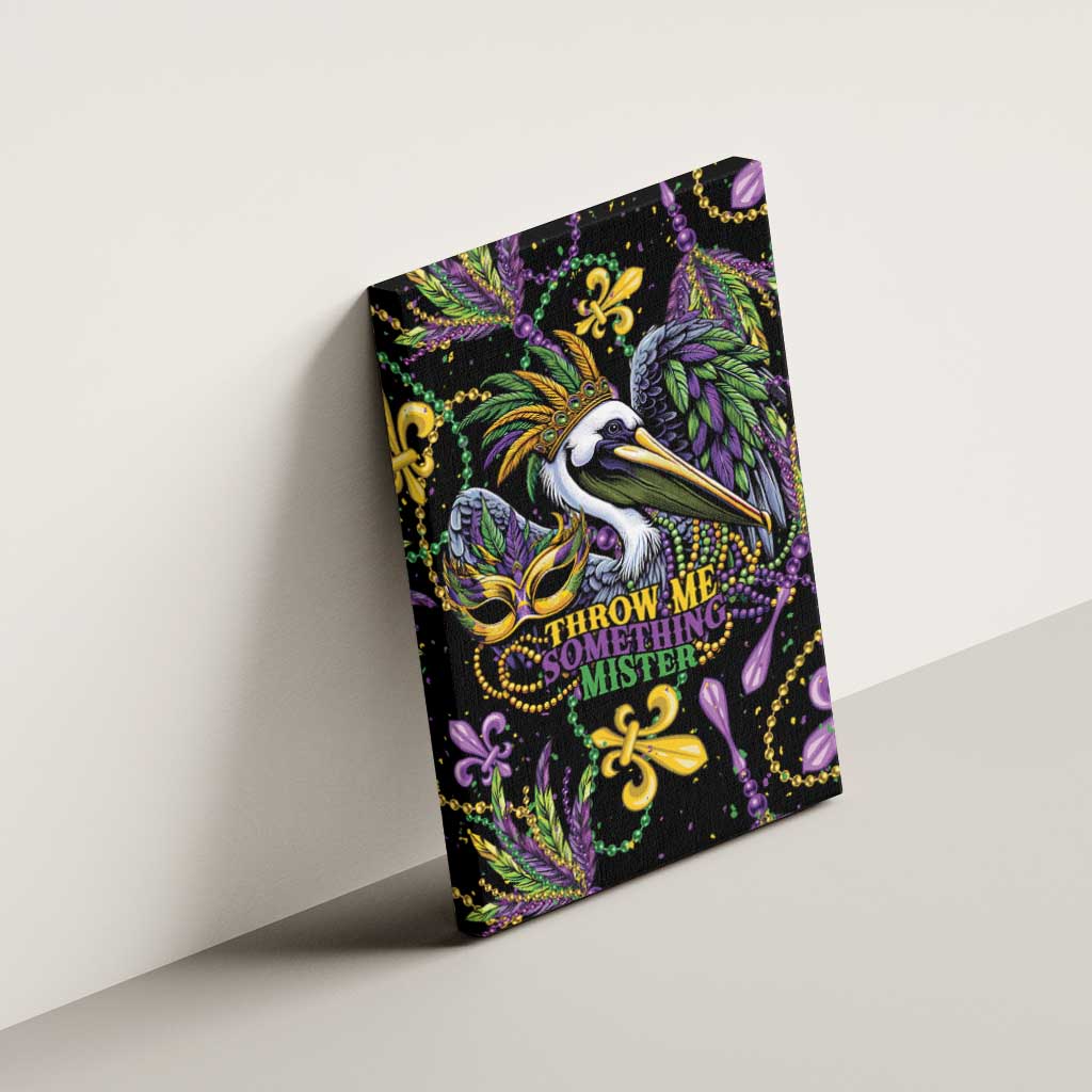 Mardi Gras Pelican Canvas Wall Art Throw me Something Mister! - Wonder Print Shop