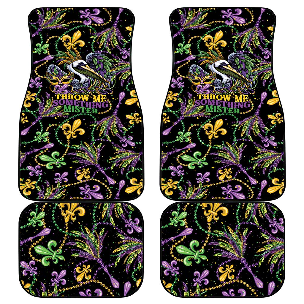 Mardi Gras Pelican Car Mats Throw me Something Mister! - Wonder Print Shop